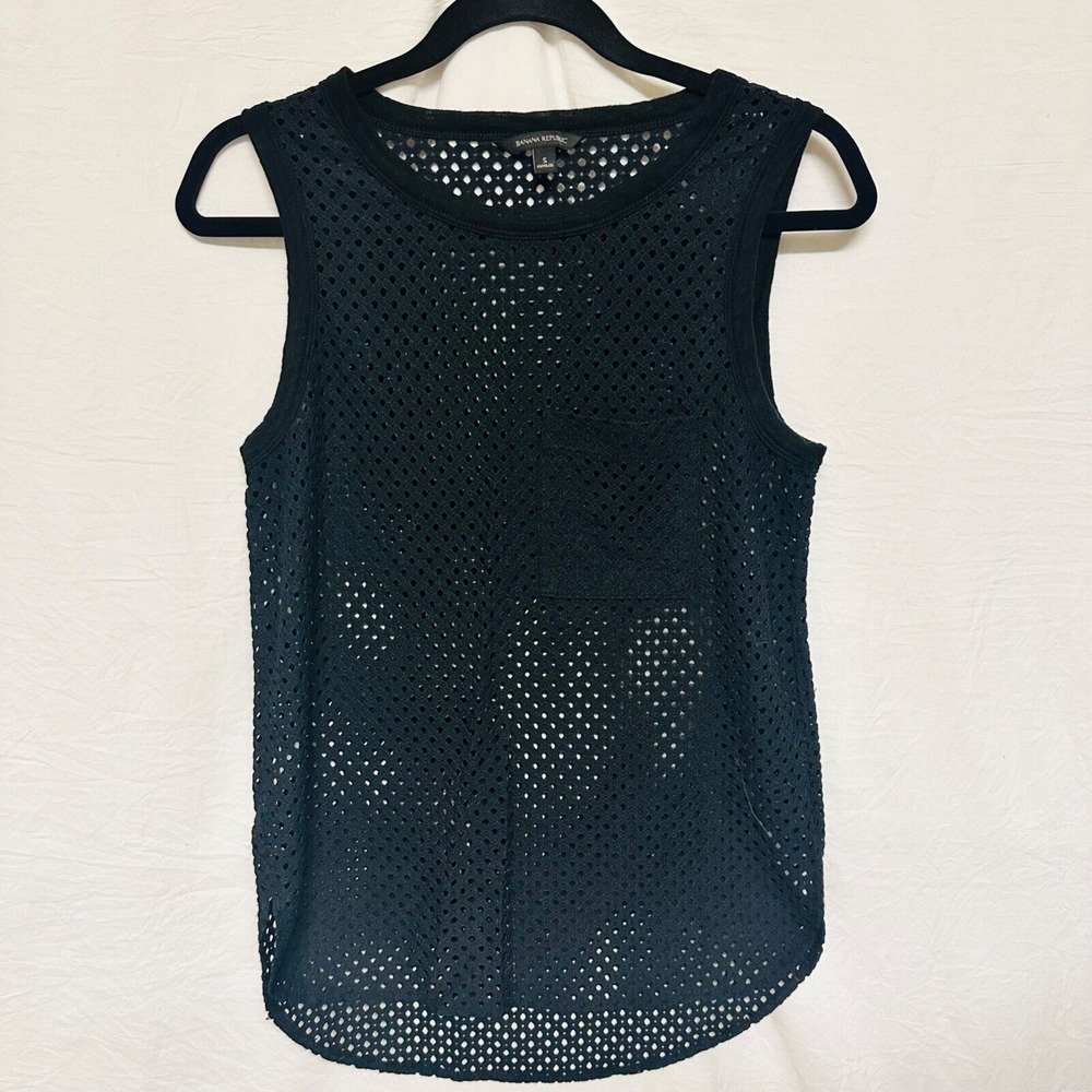 Banana Republic Cover-up Black See thru Small Sleeveless‎ Tank